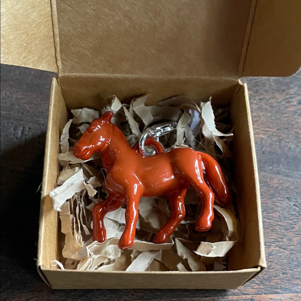 Glossy Brown Horse Keychain Charm, Bag or Backpack Charm. Zipper Pull Charm